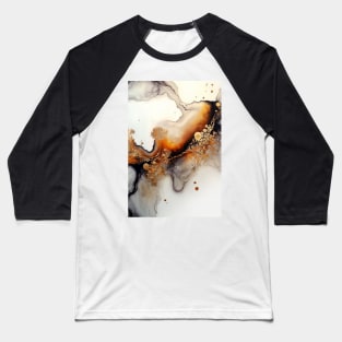 Molten Caramel - Abstract Alcohol Ink Resin Art Baseball T-Shirt